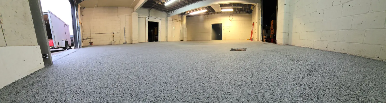 Completed decorative floor coating